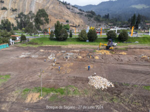 Trazado y construcción de cimientos en Bosque de Sagano, 27 de junio