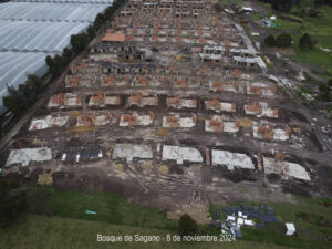 El avance en Bosque de Sagano sigue adelante con paso firme. Se consolidan nuevas estructuras, destacando el progreso continuo en las viviendas y el urbanismo del proyecto.